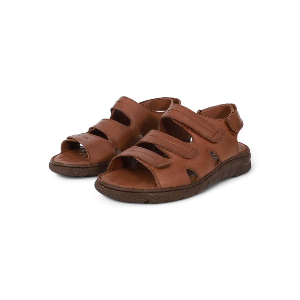 Konfores 2040 Masaj Tabanlı Hakiki Deri Tam Anatomik Erkek Sandalet - NKT02040-TABA-40