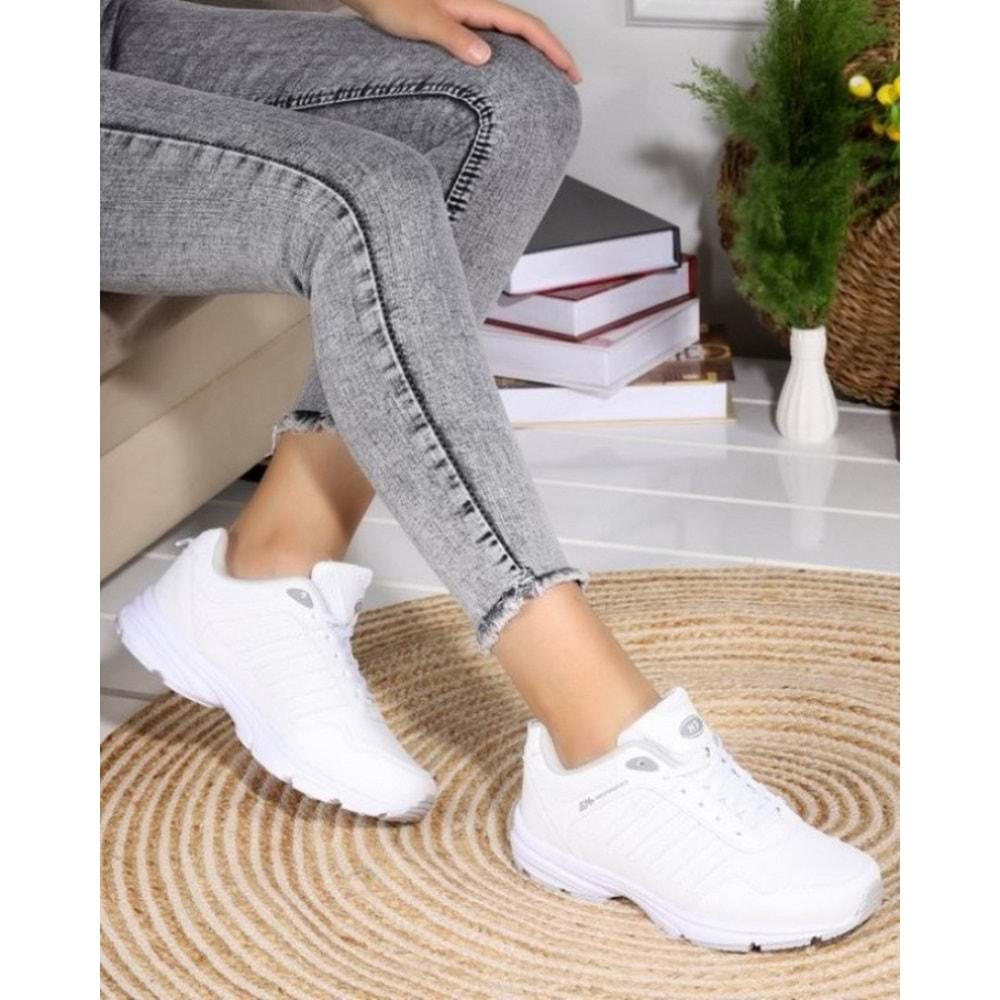 M.P 2056 Anatomik Tabanlı Unisex Mevsimlik Yürüyüş & Koşu Ayakkabısı - NKT02056-BEYAZ-42