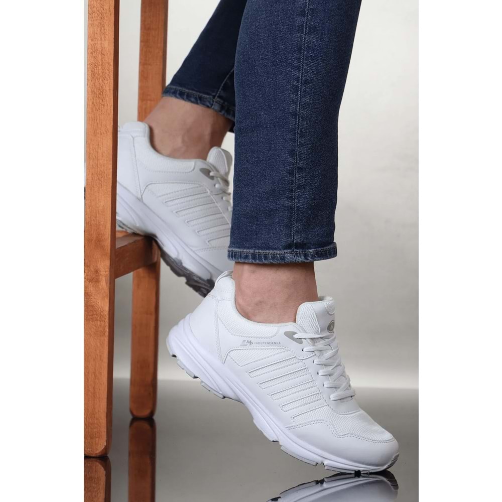 M.P 2056 Anatomik Tabanlı Unisex Mevsimlik Yürüyüş & Koşu Ayakkabısı - NKT02056-BEYAZ-42