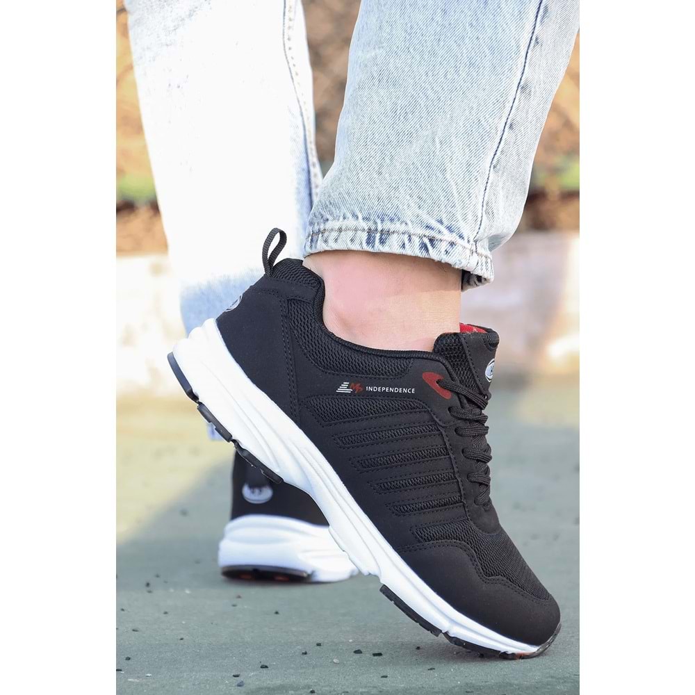 M.P 2056 Anatomik Tabanlı Unisex Mevsimlik Yürüyüş & Koşu Ayakkabısı - NKT02056-siyah beyaz-38