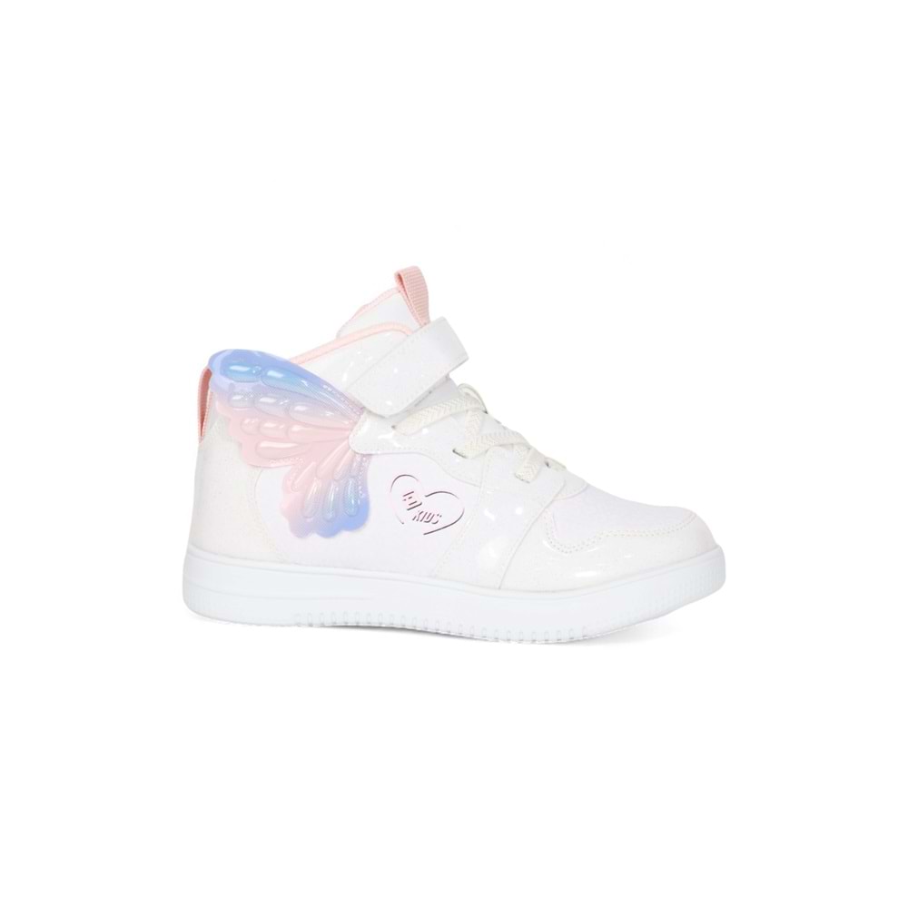 Kidessa 2068 Anatomik Tabanlı Ultra Hafif Kız Çocuk Boğazlı Sneakers Ayakkabı - NKT02068-BEYAZ-30