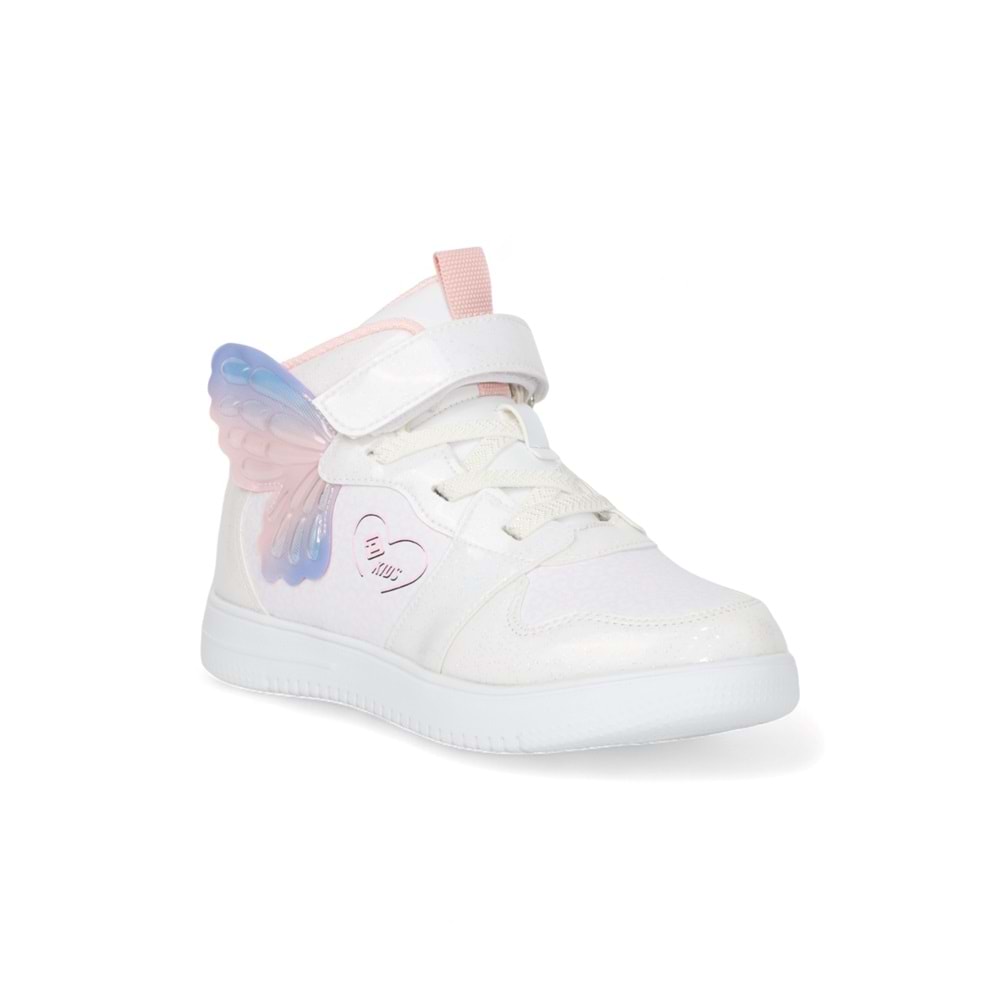 Kidessa 2068 Anatomik Tabanlı Ultra Hafif Kız Çocuk Boğazlı Sneakers Ayakkabı - NKT02068-BEYAZ-30