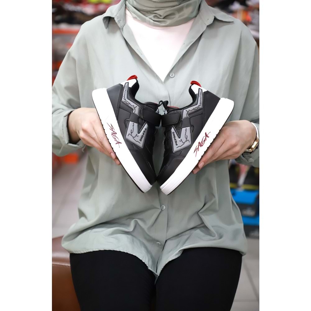 Kidessa 2074-Pepino Anatomik Tabanlı Ultra Hafif Unisex Çocuk Sneakers Ayakkabı - NKT02074-siyah beyaz-31