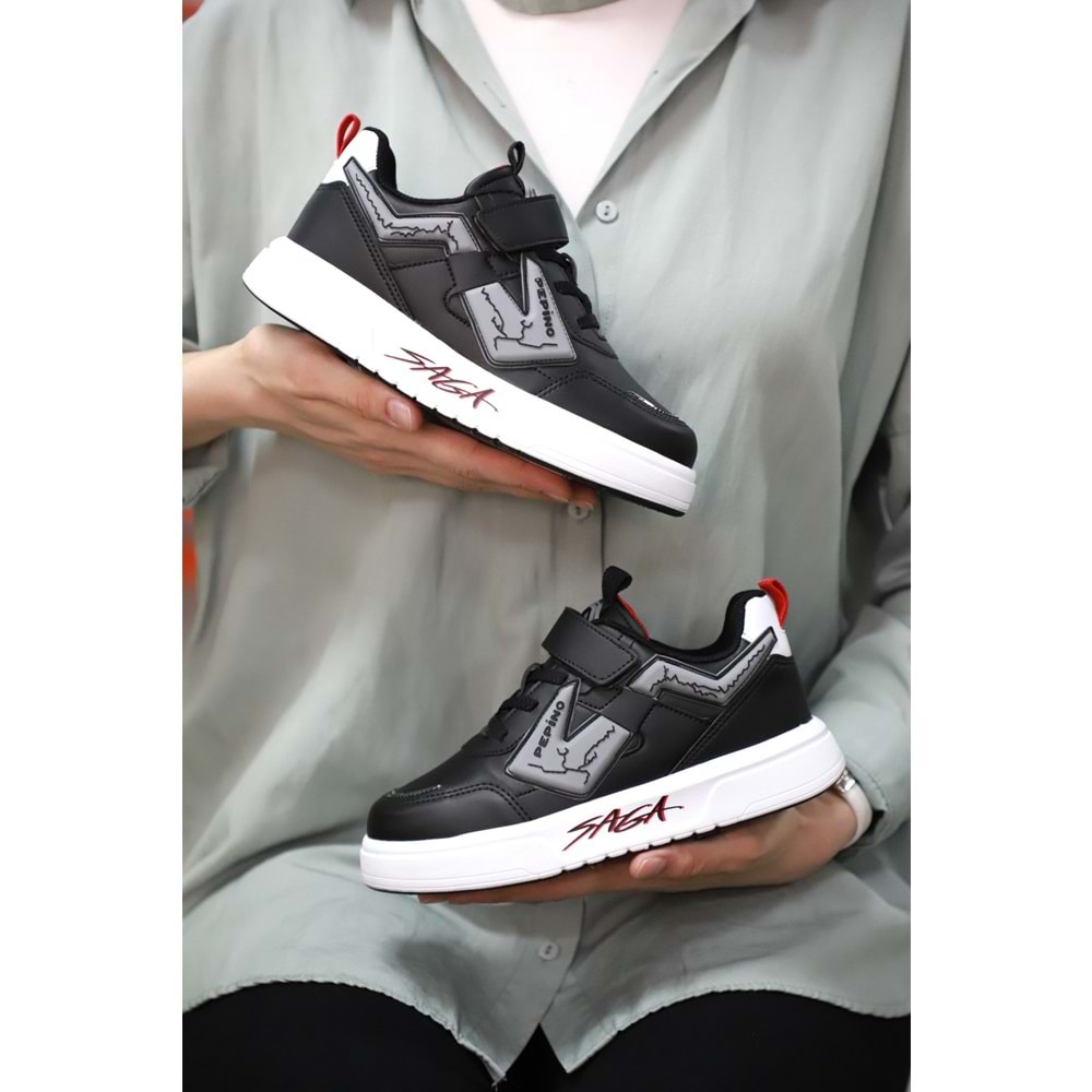 Kidessa 2074-Pepino Anatomik Tabanlı Ultra Hafif Unisex Çocuk Sneakers Ayakkabı - NKT02074-siyah beyaz-31