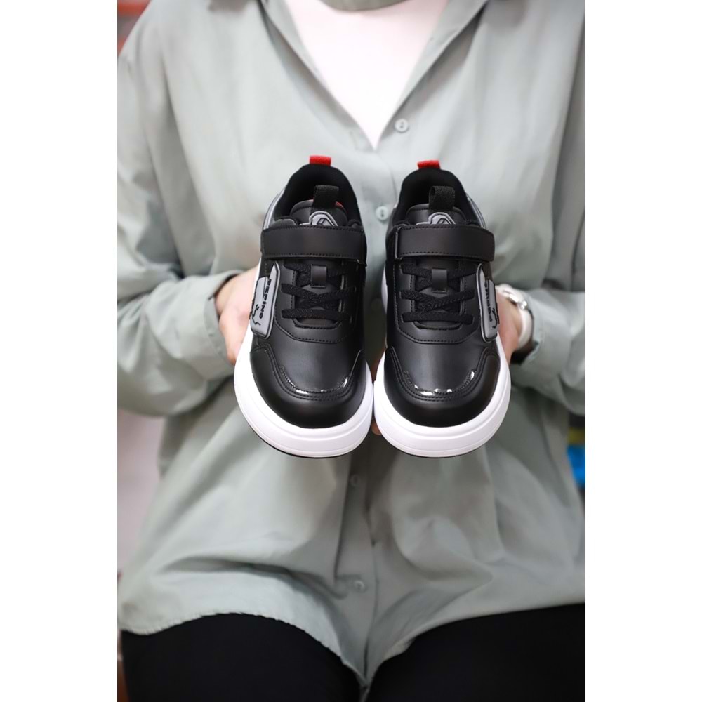 Kidessa 2074-Pepino Anatomik Tabanlı Ultra Hafif Unisex Çocuk Sneakers Ayakkabı - NKT02074-siyah beyaz-31
