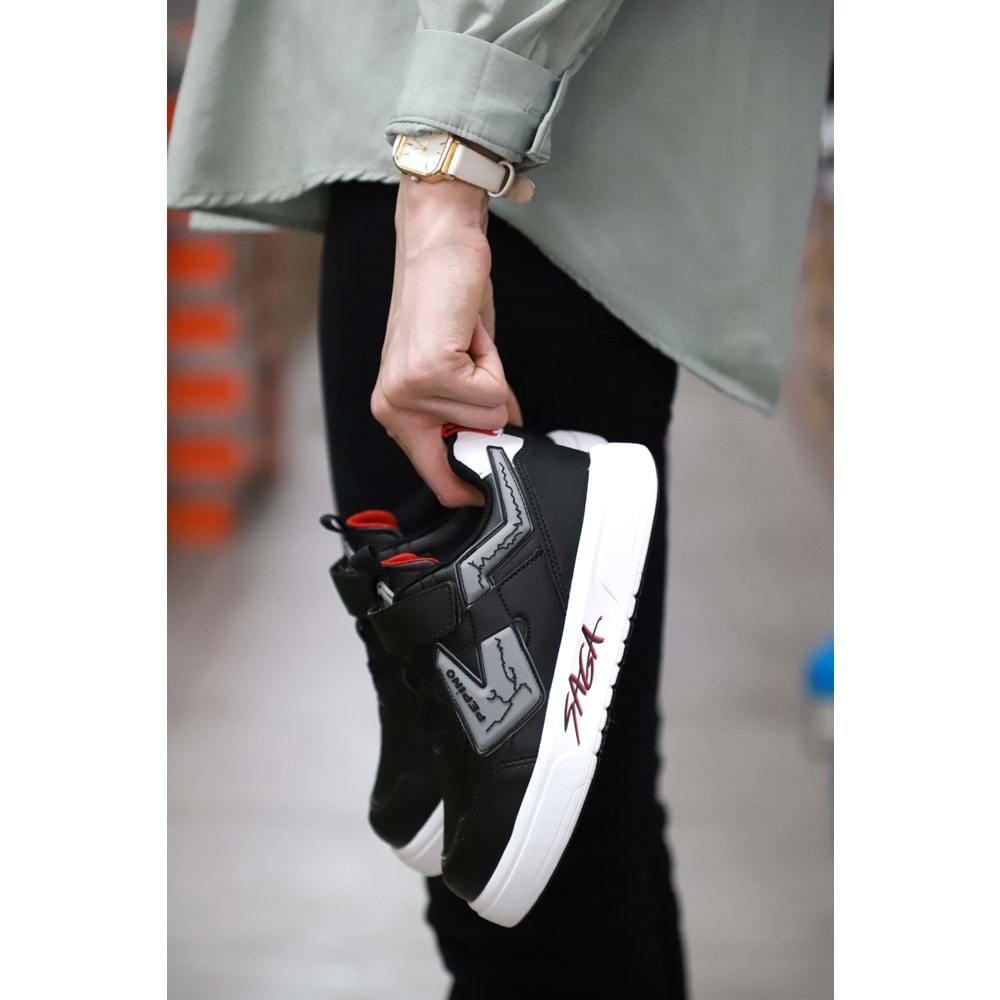 Kidessa 2074-Pepino Anatomik Tabanlı Ultra Hafif Unisex Çocuk Sneakers Ayakkabı - NKT02074-siyah beyaz-31