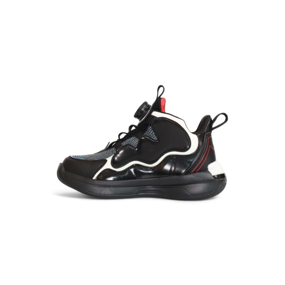 Kidessa 2081 Anatomik Tabanlı Otomatik Bağcıklı Unisex Çocuk Basketbol Ayakkabısı - NKT02081-siyah kırmızı-31