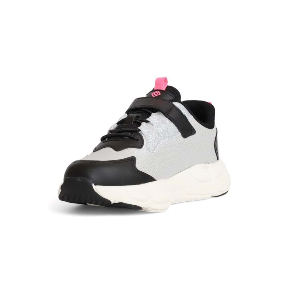 Kidessa 2082 Anatomik Tabanlı Ultra Hafif Kız Çocuk Sneakers Ayakkabı - NKT02082-siyah gri-32