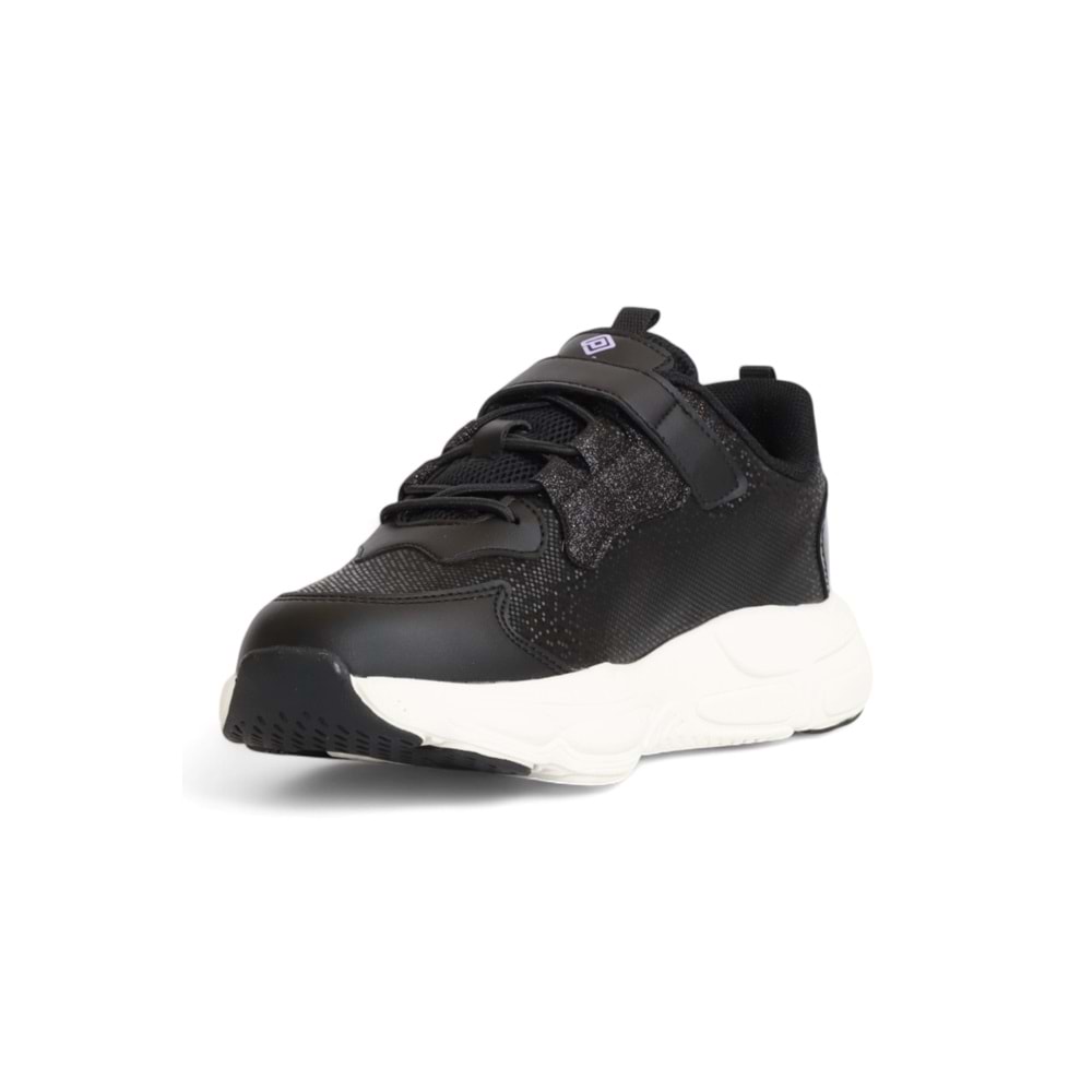 Kidessa 2082 Anatomik Tabanlı Ultra Hafif Kız Çocuk Sneakers Ayakkabı - NKT02082-siyah mor-33