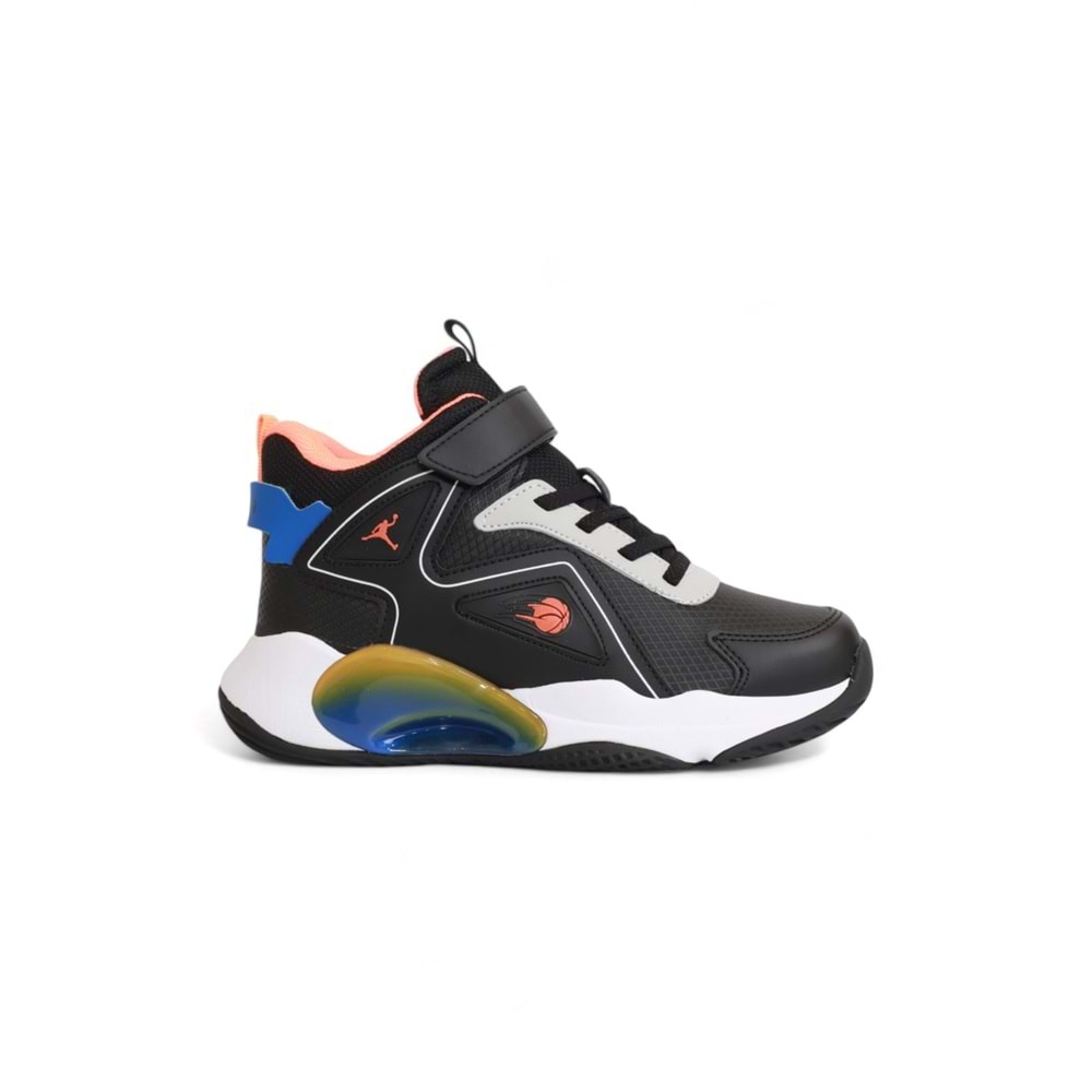 Kidessa 2084 Anatomik Tabanlı Unisex Çocuk Basketbol Ayakkabısı - NKT02084-siyah beyaz-32