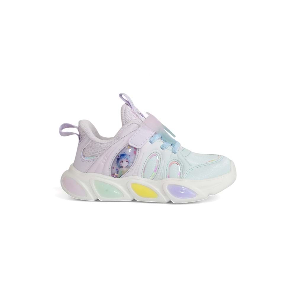 Kidessa 2085-Pepino Anatomik Tabanlı Kız Çocuk Günlük Işıklı Spor Ayakkabı - NKT02085-mavi-27