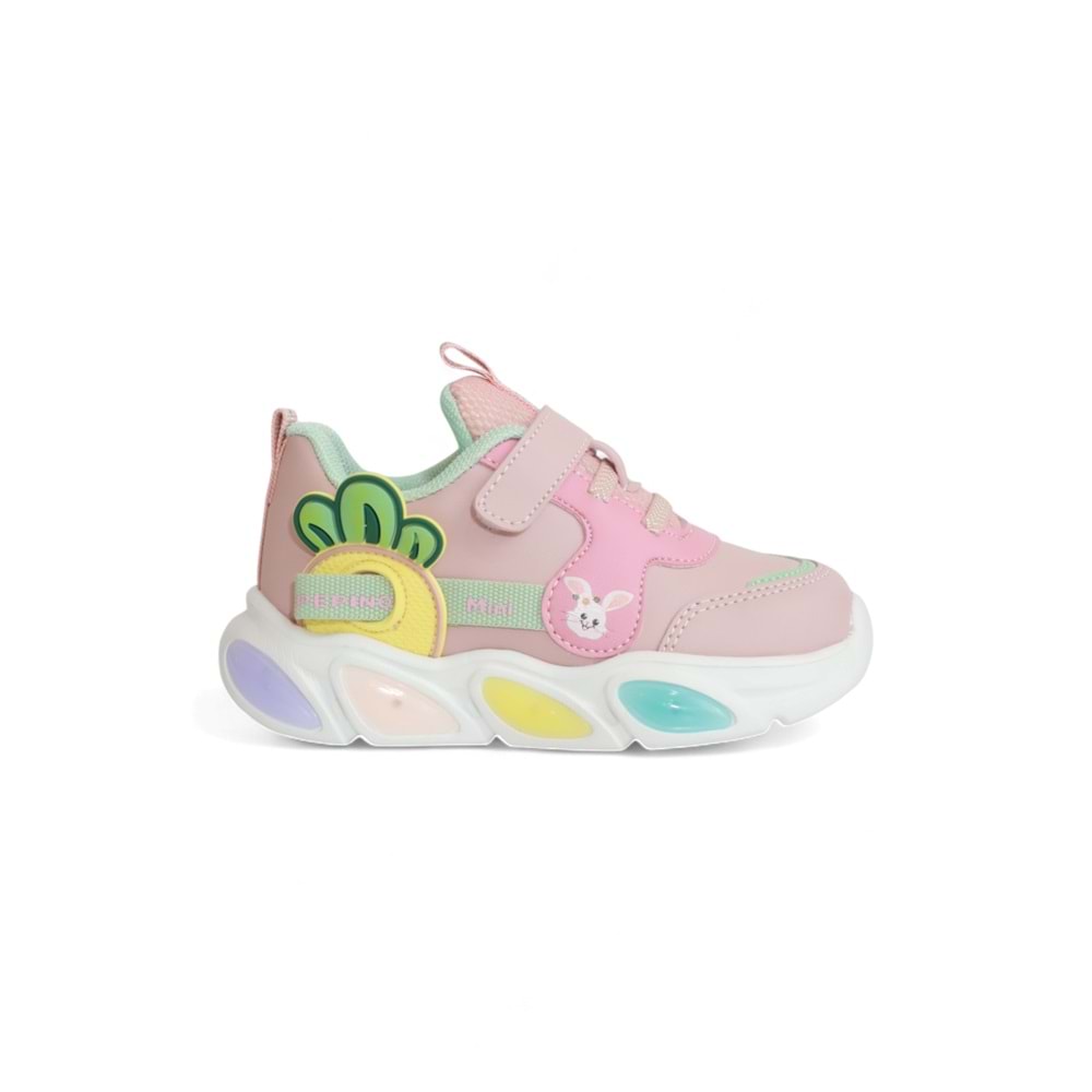 Kidessa 2086-Pepino Anatomik Tabanlı Çocuk Unisex Günlük Işıklı Spor Ayakkabı - NKT02086-PUDRA-23