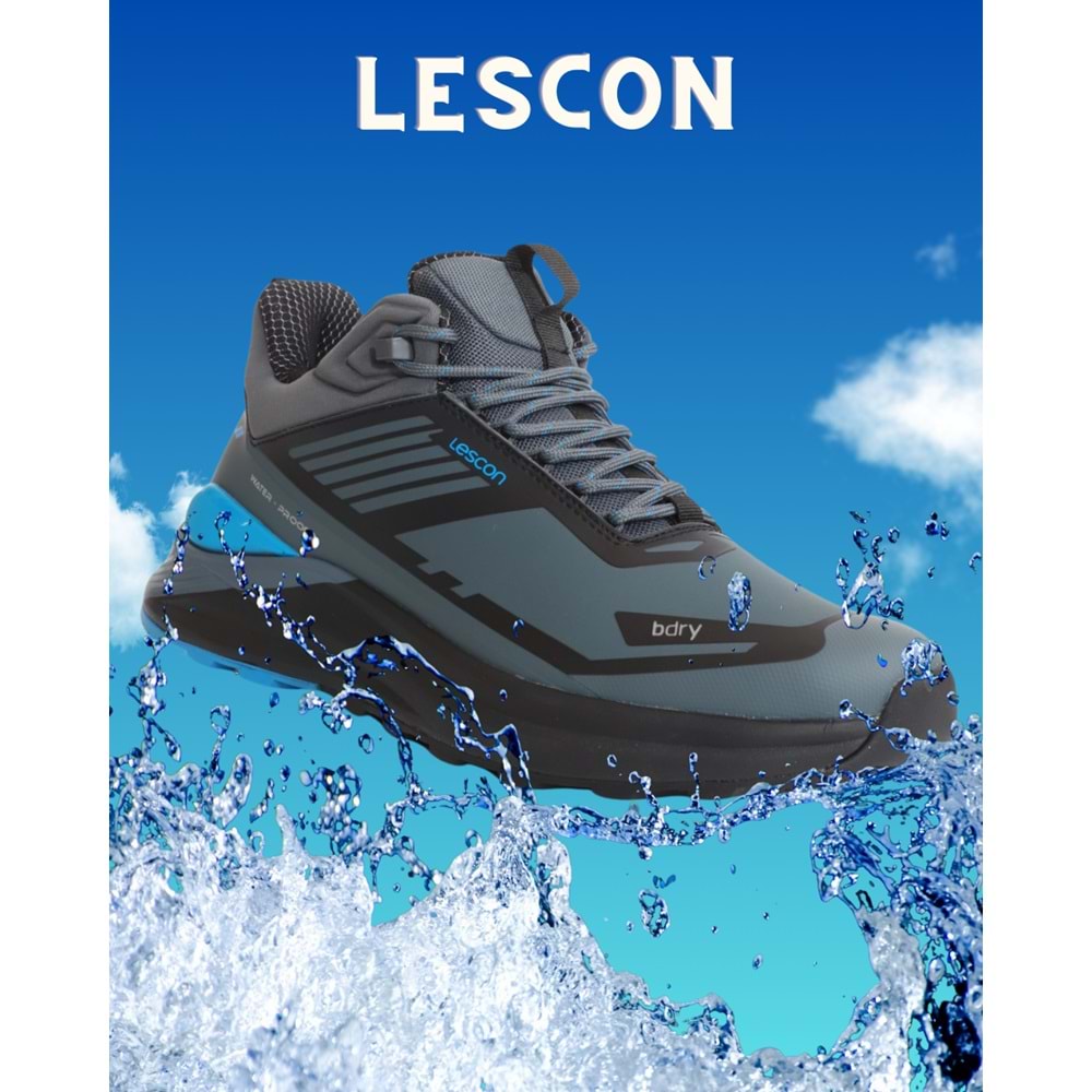 Lescon 2094-Wınd Anatomik Tabanlı Waterproof Trekking Ayakkabı - NKT02094-Füme-45