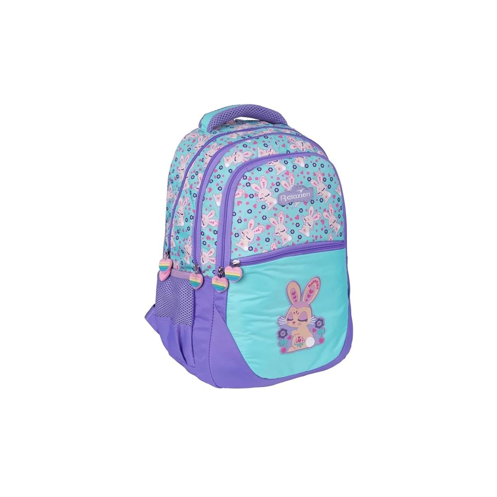 Relaxion Yeni Sezon Figürlü Unisex İlkokul Çantası İkili Takım - NKT02109-MOR-TEKEBAT