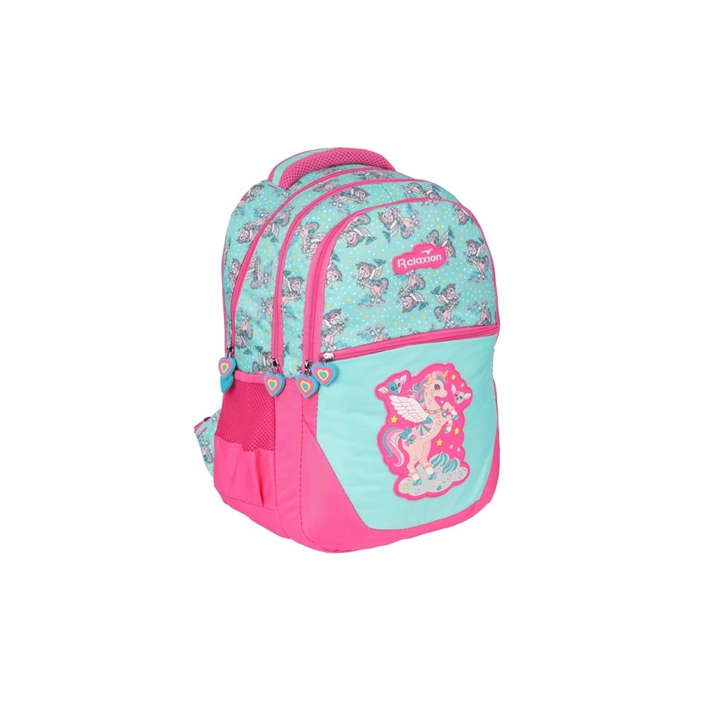 Relaxion Yeni Sezon Figürlü Unisex İlkokul Çantası İkili Takım - NKT02109-su-yeşili-TEKEBAT