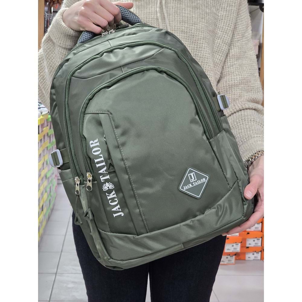 Jack Taılor 2110-60020 Unisex Anatomik Sırt Destekli Günlük ve Okul Sırt Çantası - NKT02110-haki-TEKEBAT