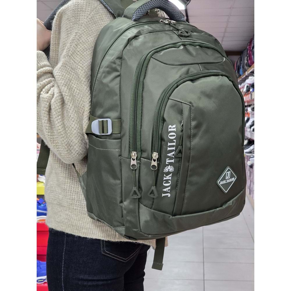 Jack Taılor 2110-60020 Unisex Anatomik Sırt Destekli Günlük ve Okul Sırt Çantası - NKT02110-haki-TEKEBAT