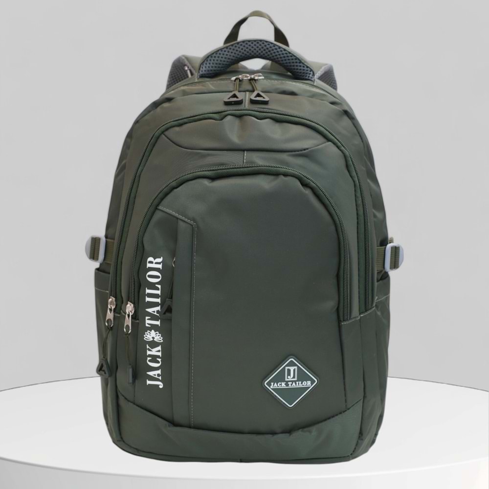 Jack Taılor 2110-60020 Unisex Anatomik Sırt Destekli Günlük ve Okul Sırt Çantası - NKT02110-haki-TEKEBAT