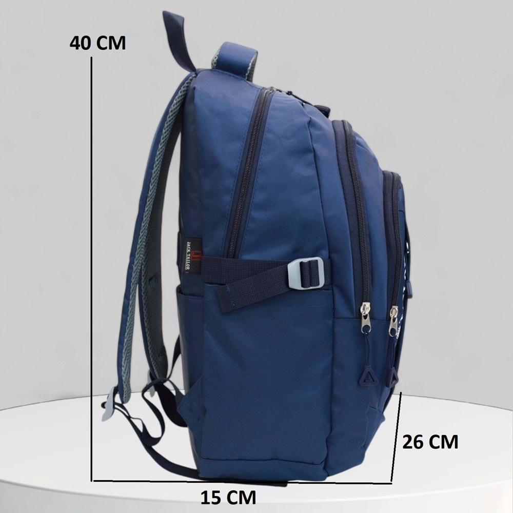 Jack Taılor 2110-60020 Unisex Anatomik Sırt Destekli Günlük ve Okul Sırt Çantası - NKT02110-lacivert-TEKEBAT