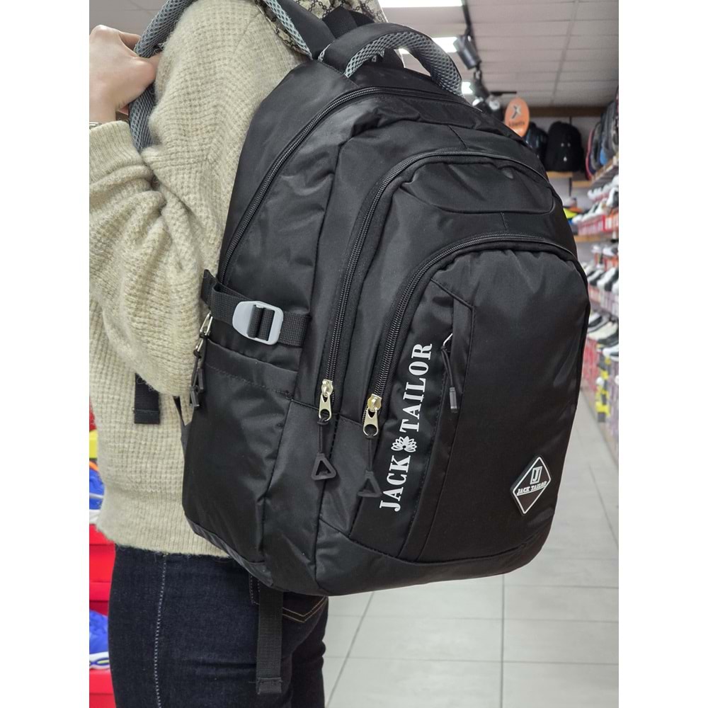 Jack Taılor 2110-60020 Unisex Anatomik Sırt Destekli Günlük ve Okul Sırt Çantası - NKT02110-siyah-TEKEBAT