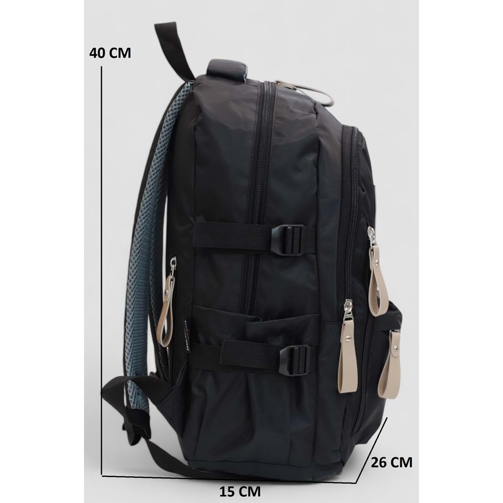 Jack Taılor 2111-60010 Unisex Anatomik Sırt Destekli Günlük ve Okul Sırt Çantası - NKT02111-haki-TEKEBAT