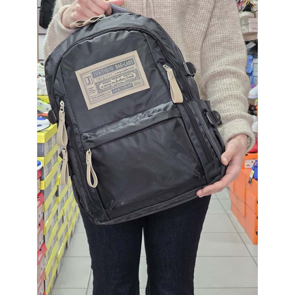 Jack Taılor 2111-60010 Unisex Anatomik Sırt Destekli Günlük ve Okul Sırt Çantası - NKT02111-siyah-TEKEBAT