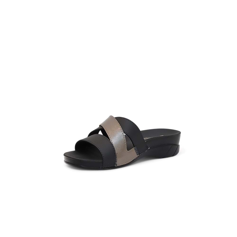 2137-Flora Anatomik Tabanlı Kadın Günlük Terlik - NKT02137-siyah-38