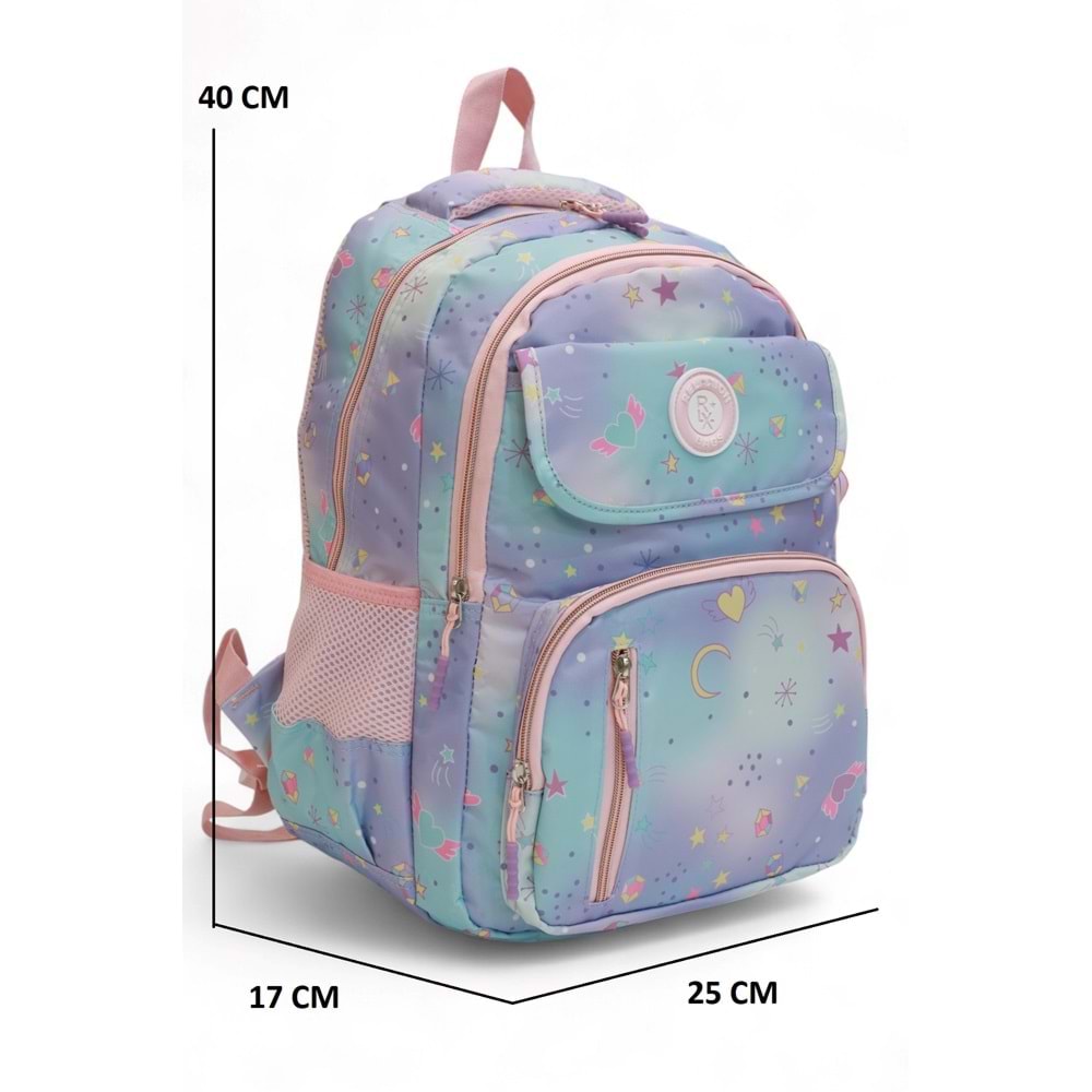 Relaxion 2139-1390 Anatomik Sırt Yapılı Kız Çocuk Üçlü Set İlkokul Sırt Çantası - NKT02139-lila-TEKEBAT