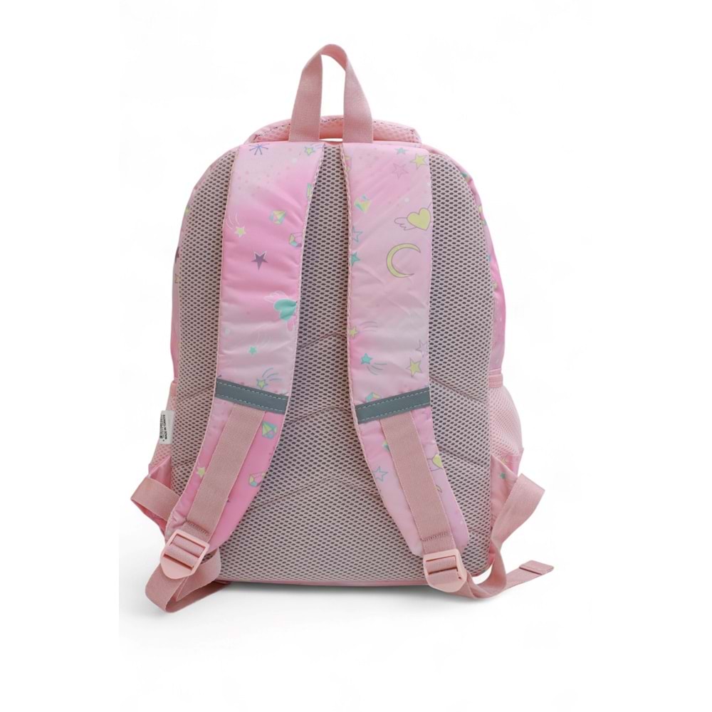 Relaxion 1390 Anatomik Sırt Yapılı Kız Çocuk Üçlü Set İlkokul Sırt Çantası - NKT02140-PEMBE-TEKEBAT