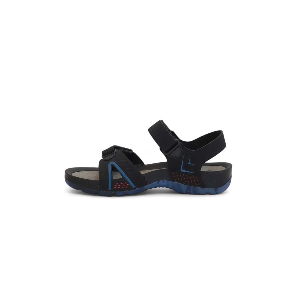2145-9829 Tam Anatomik Bantlı Günlük ve Deniz,Havuz Gibi Islak Zeminler İçin Uyumlu Erkek Sandalet - NKT02145-siyah-42
