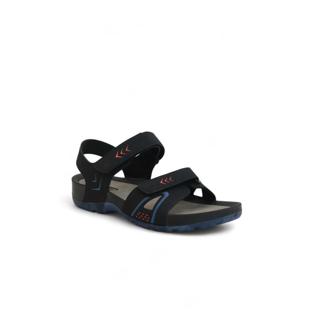 2145-9829 Tam Anatomik Bantlı Günlük ve Deniz,Havuz Gibi Islak Zeminler İçin Uyumlu Erkek Sandalet - NKT02145-siyah-44
