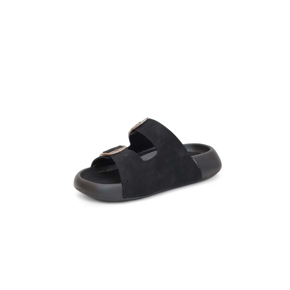 2154 Çift Tokalı Ultra Hafif Eva Tabanlı Havuz,Plaj,Günlük,Umre ve Hac İçin Uyumlu Erkek Terlik - NKT02154-siyah-42-43