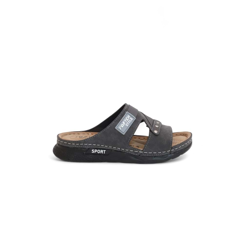 2158 Tam Anatomik Tabanlı Günlük,Umre ve Hac İçin Uyumlu Erkek Terlik - NKT02158-Füme-40