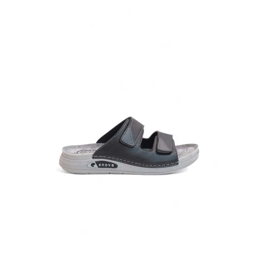 2166-Enova Çift Cırtlı Tam Anatomik Tabanlı Günlük,Umre ve Hac İçin Uyumlu Erkek Terlik - NKT02166-siyah-41