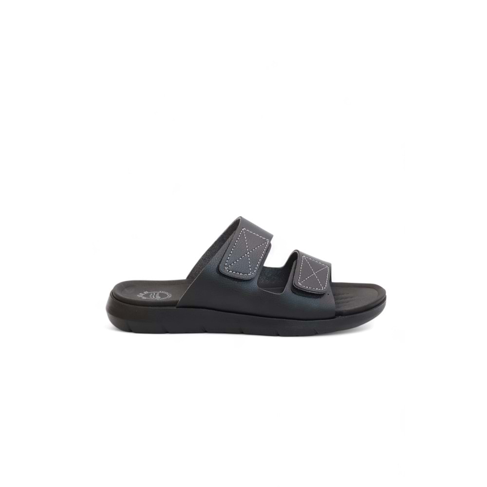 2168-GZR Çift Cırtlı Tam Anatomik Tabanlı Günlük,Umre ve Hac İçin Uyumlu Erkek Terlik - NKT02168-siyah-40