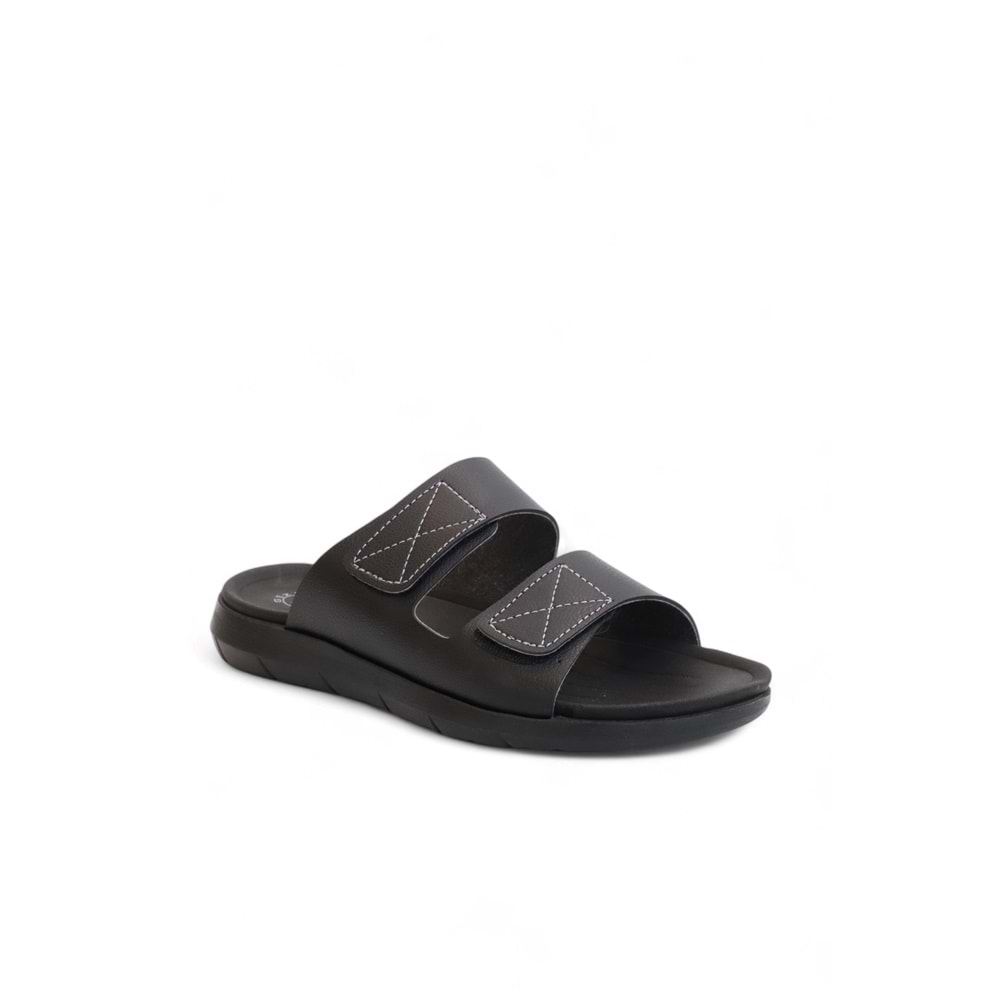 2168-GZR Çift Cırtlı Tam Anatomik Tabanlı Günlük,Umre ve Hac İçin Uyumlu Erkek Terlik - NKT02168-siyah-40