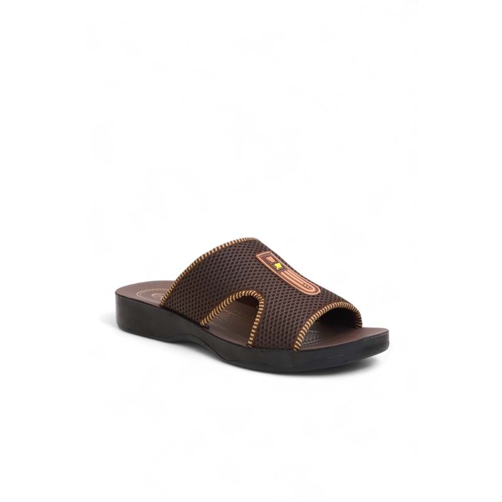 2170-Flex Soft Fileli Günlük,Umre ve Hac İçin Uyumlu Erkek Terlik - NKT02170-kahverengi-44