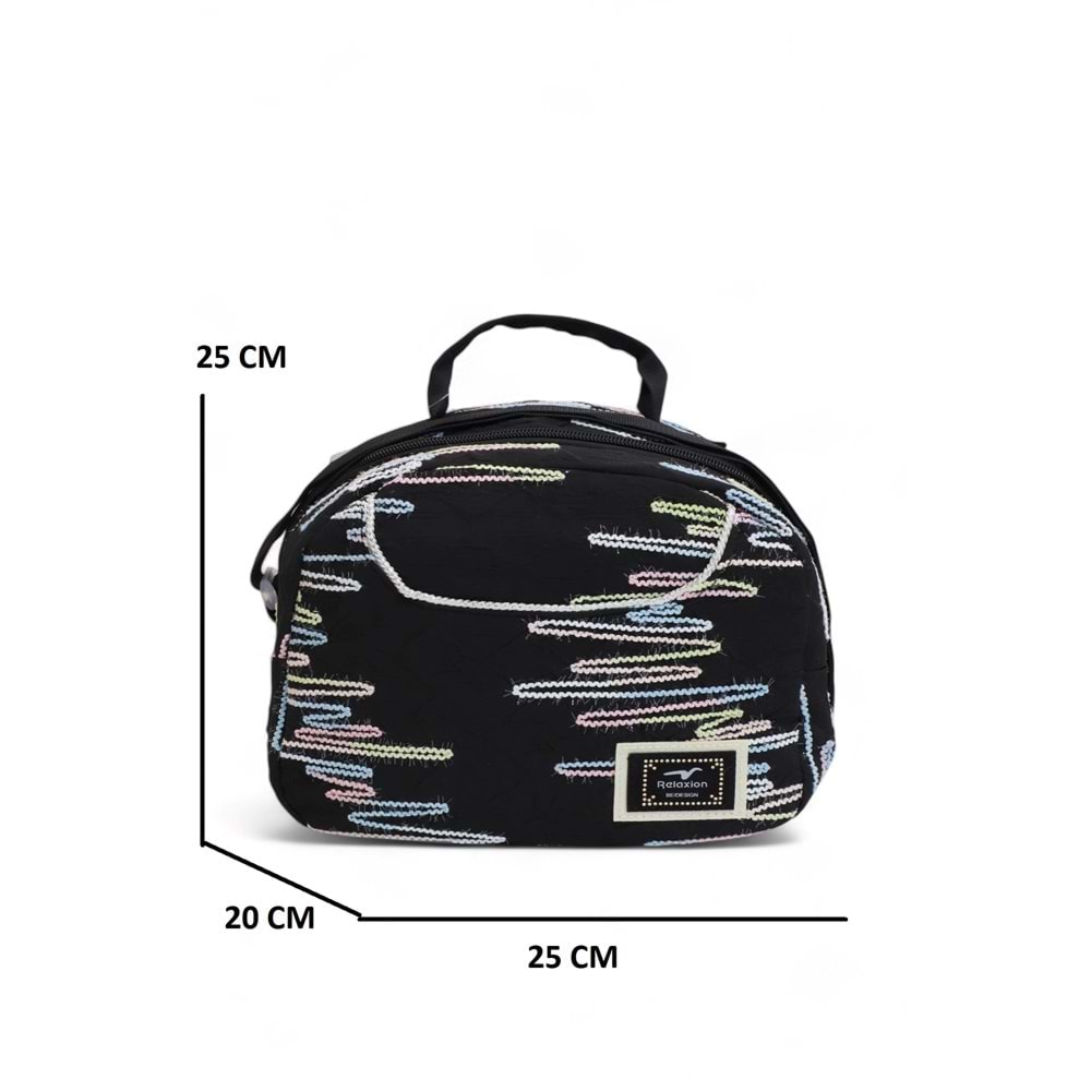 Relaxion 2173-1430 İthal Ürün Kız Çocuk Üçlü Set İlkokul Sırt Çantası - NKT02173-siyah-TEKEBAT