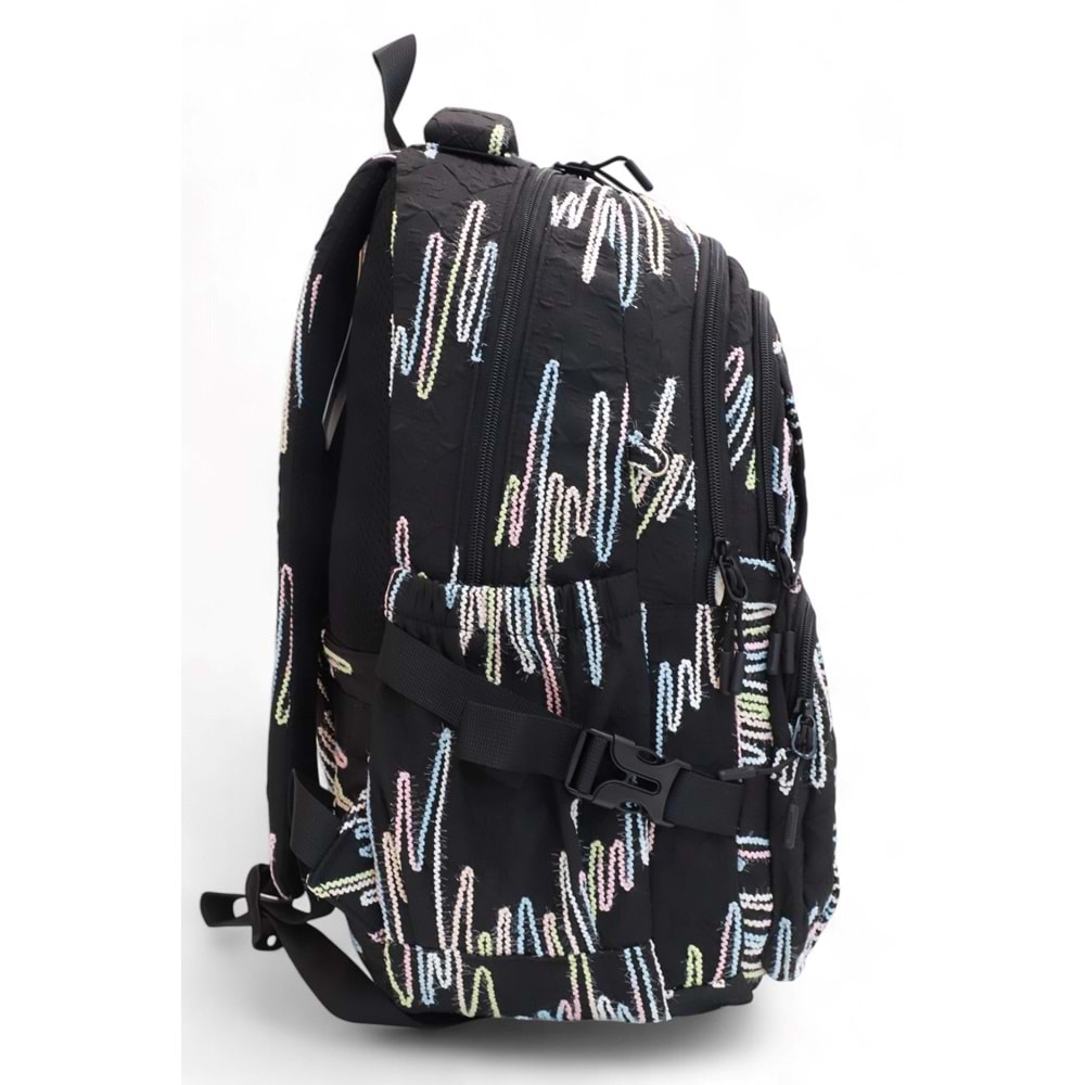 Relaxion 2173-1430 İthal Ürün Kız Çocuk Üçlü Set İlkokul Sırt Çantası - NKT02173-siyah-TEKEBAT