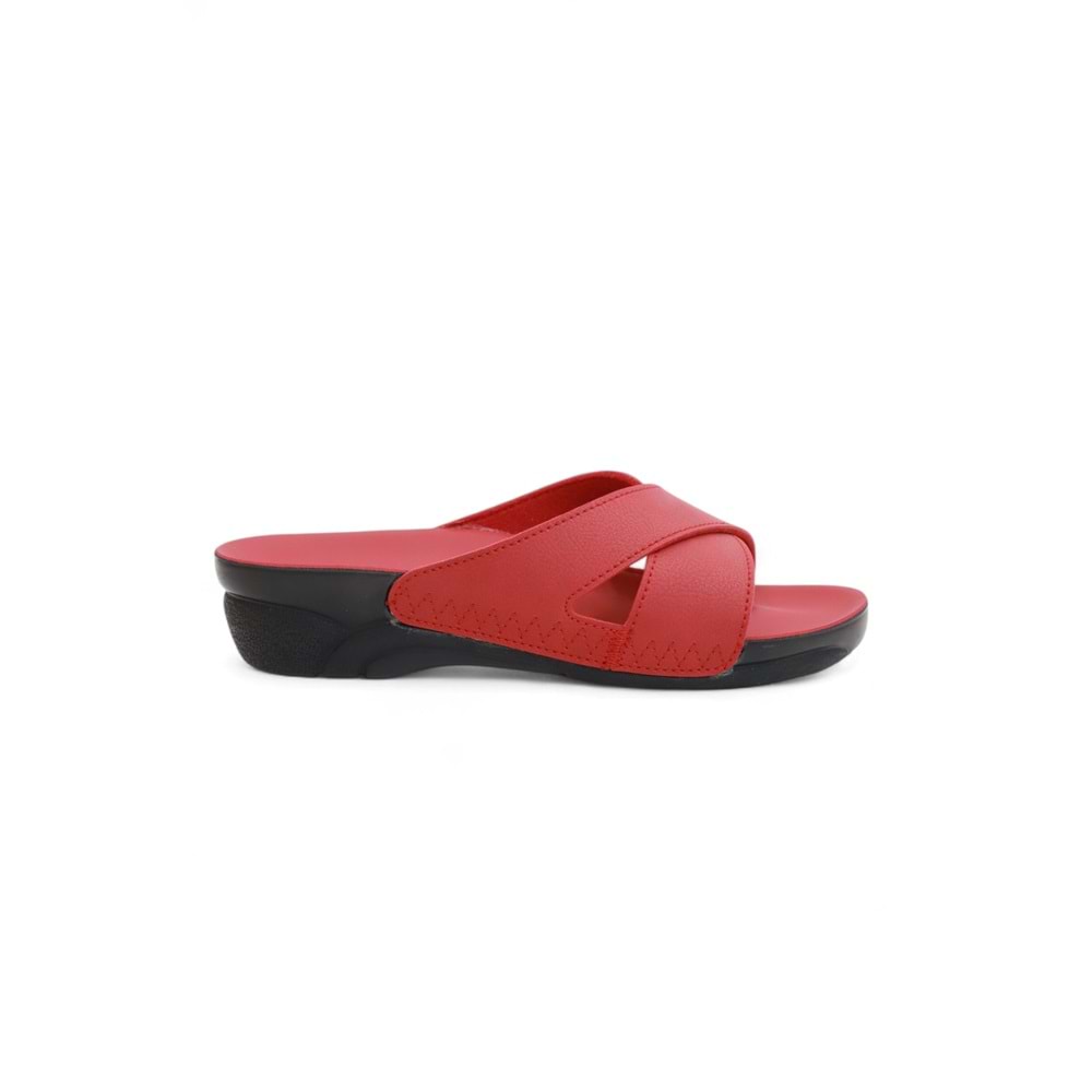 2176-Venedik-9 Tam Anatomik Kadın Günlük Terlik - NKT02176-KIRMIZI-36