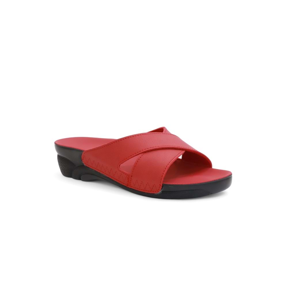 2176-Venedik-9 Tam Anatomik Kadın Günlük Terlik - NKT02176-KIRMIZI-36