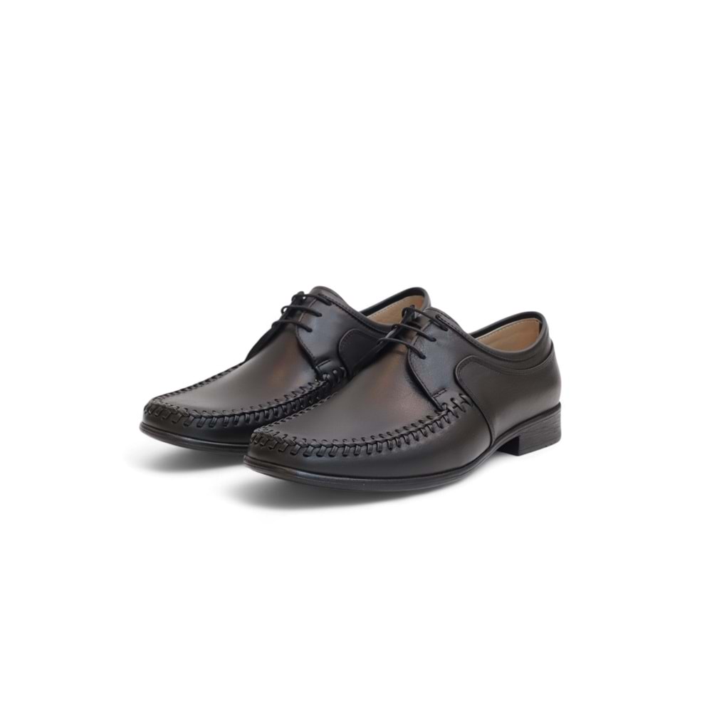 2177 Hakiki Deri Üst Kalite Ultra Hafif Anatomik Tabanlı Erkek Günlük Klasik Ayakkabı - NKT02177-siyah-42