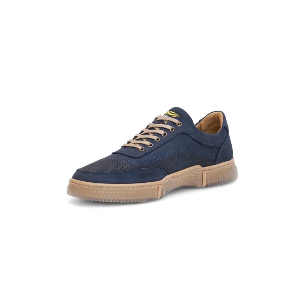 2179-LuısFıgo Hakiki Deri Üst Kalite Anatomik Tabanlı Erkek Günlük Sneakers Ayakkabı - NKT02179-Lacivert-Nubuk-41