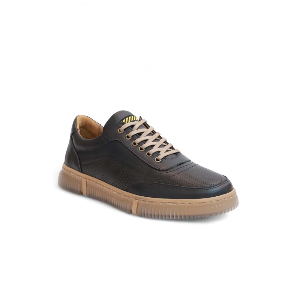 2179-LuısFıgo Hakiki Deri Üst Kalite Anatomik Tabanlı Erkek Günlük Sneakers Ayakkabı - NKT02179-siyah-40