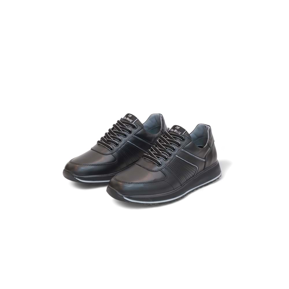 2185-LuısFıgo Hakiki Deri Üst Kalite Anatomik Tabanlı Erkek Günlük Sneakers Ayakkabı - NKT02185-siyah-44