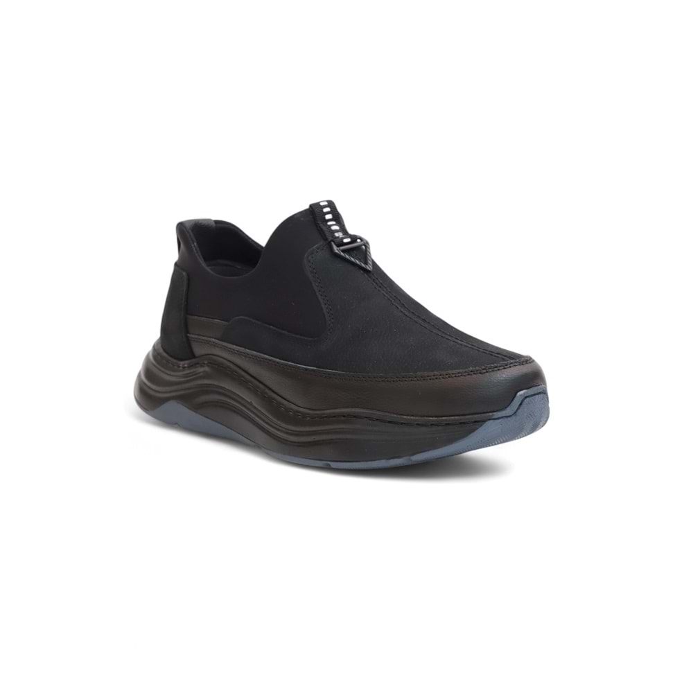 2186-Ocasso Hakiki Deri Üst Kalite Anatomik Tabanlı Erkek Günlük Sneakers Ayakkabı - NKT02186-siyah-40