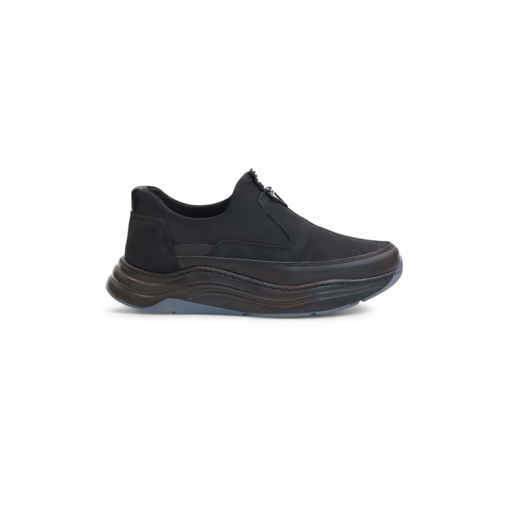 2186-Ocasso Hakiki Deri Üst Kalite Anatomik Tabanlı Erkek Günlük Sneakers Ayakkabı - NKT02186-siyah-40