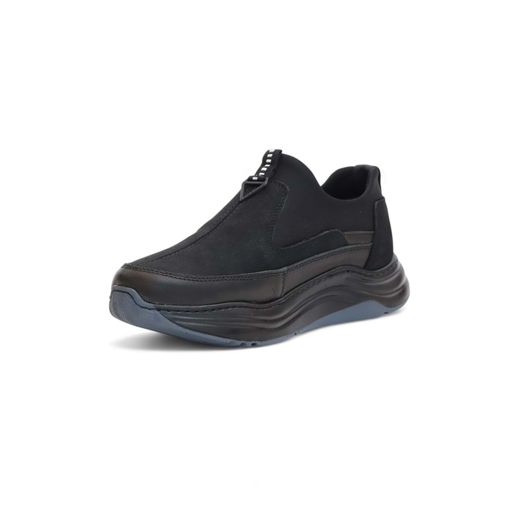 2186-Ocasso Hakiki Deri Üst Kalite Anatomik Tabanlı Erkek Günlük Sneakers Ayakkabı - NKT02186-siyah-41