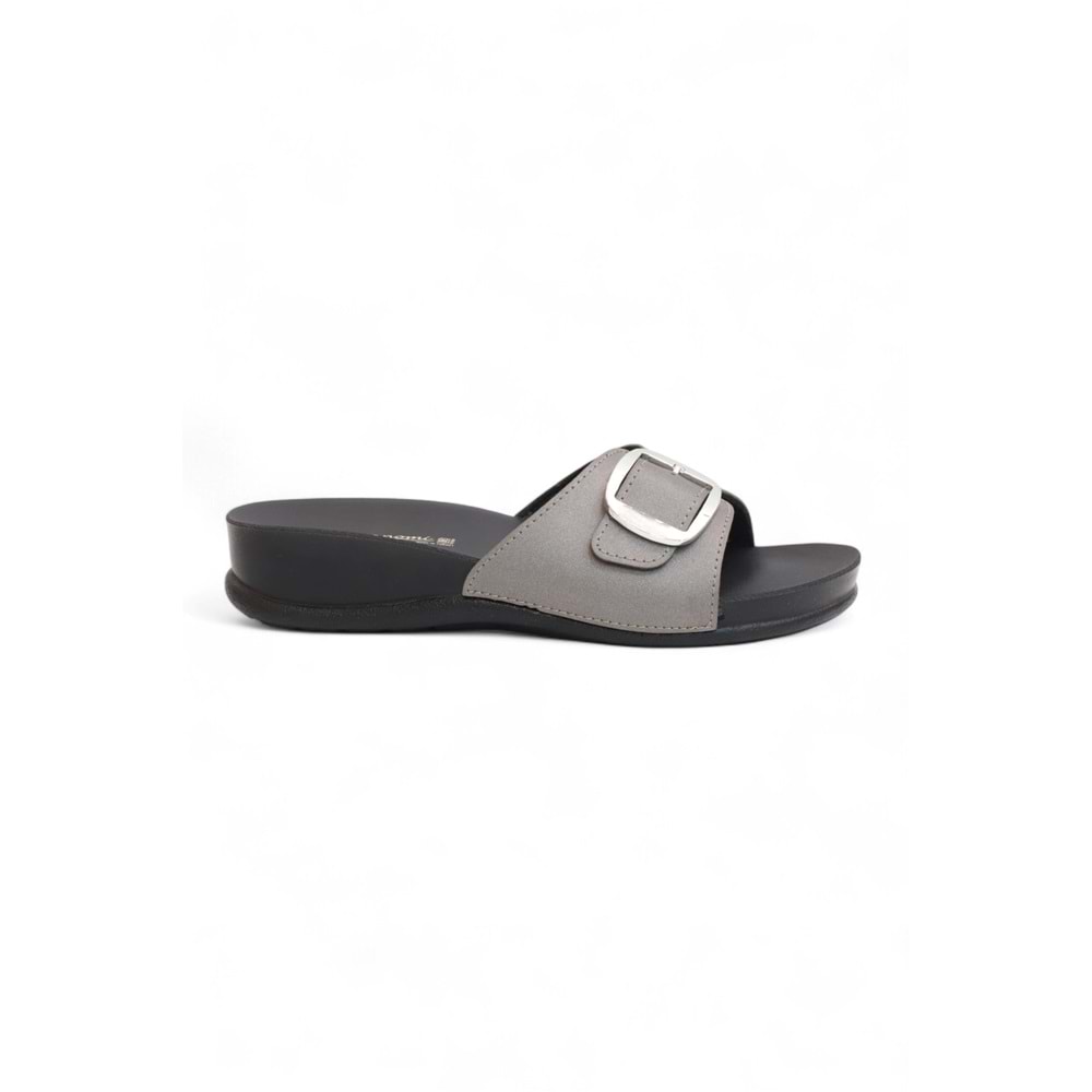 2189-Olıva-8 Anatomik Tabanlı Ayarlanabilir Tokalı Kadın Günlük Terlik - NKT02189-platin-37