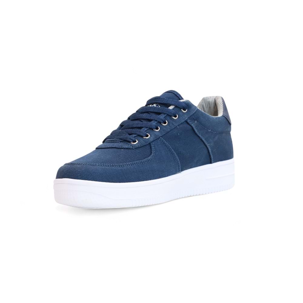 2196-Dakırs Anatomik Tabanlı Erkek Keten Kumaşlı Sneakers Ayakkabı - NKT02196-lacivert-41